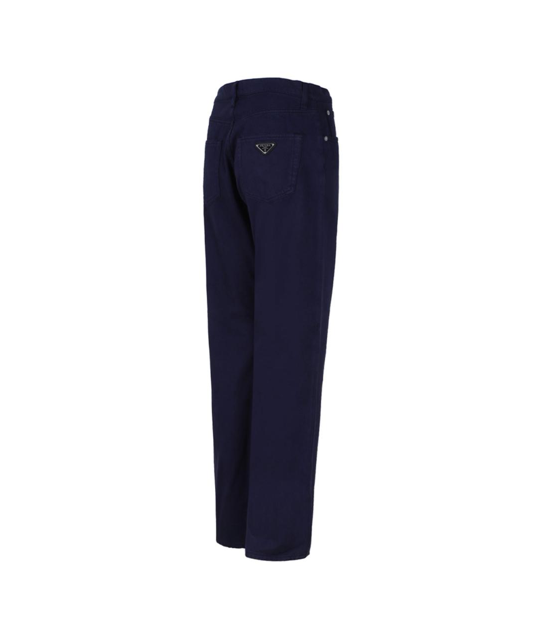 PRADA Синие хлопковые повседневные брюки, фото 3