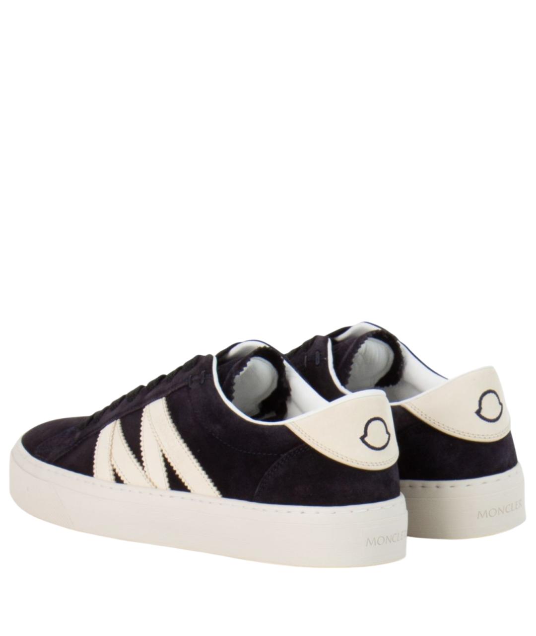 MONCLER Черные кожаные низкие кроссовки / кеды, фото 3