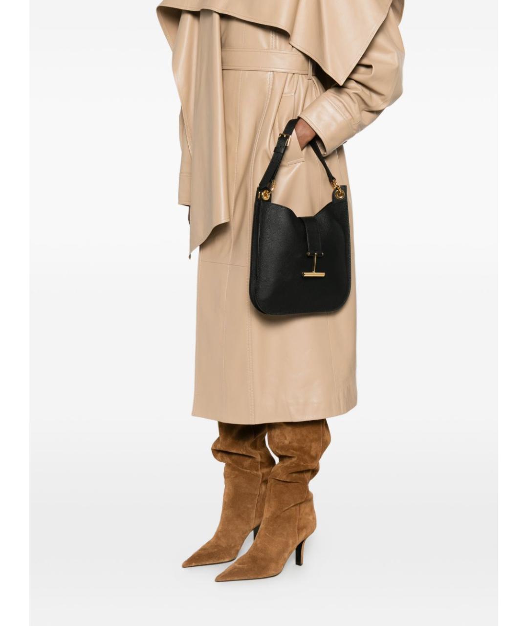 TOM FORD Черная кожаная сумка через плечо, фото 5