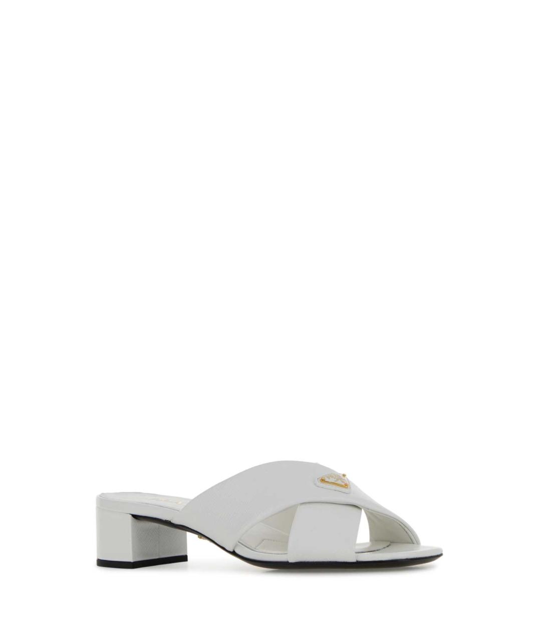 PRADA Белые кожаные мюли, фото 2