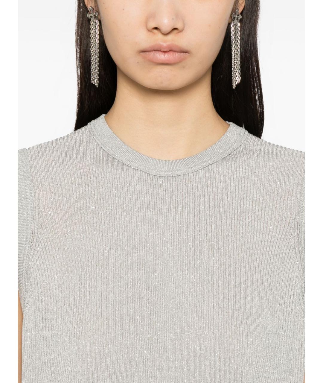 TOM FORD Серебряная хлопковая майка, фото 3