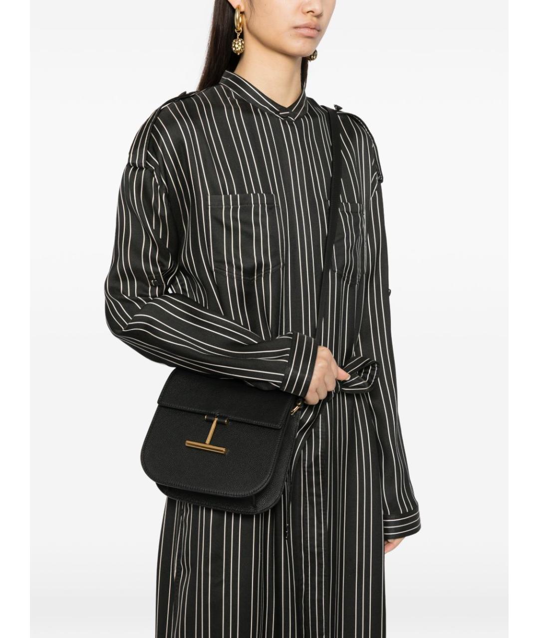 TOM FORD Черная кожаная сумка через плечо, фото 2