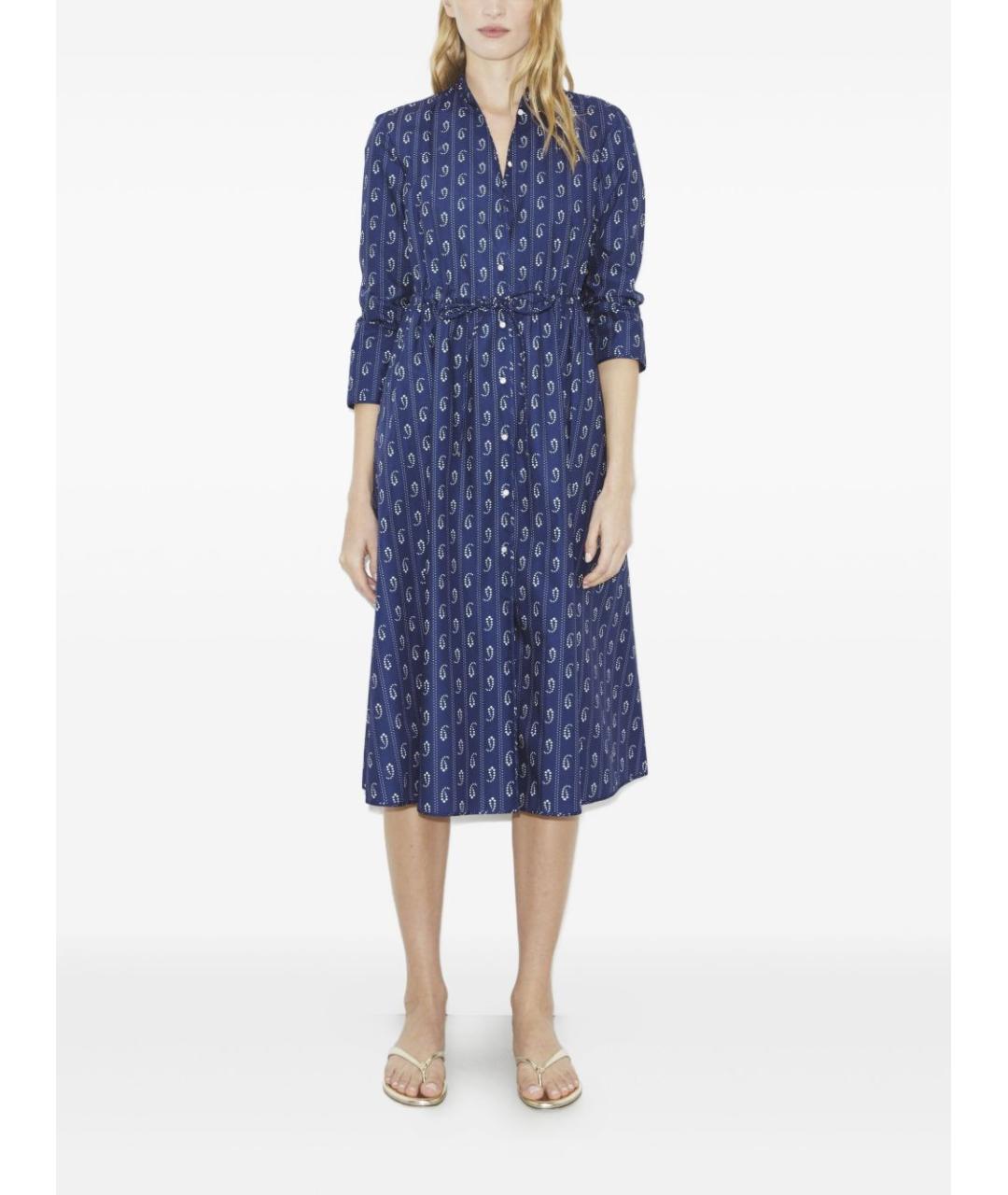 TORY BURCH Синее хлопковое повседневное платье, фото 2