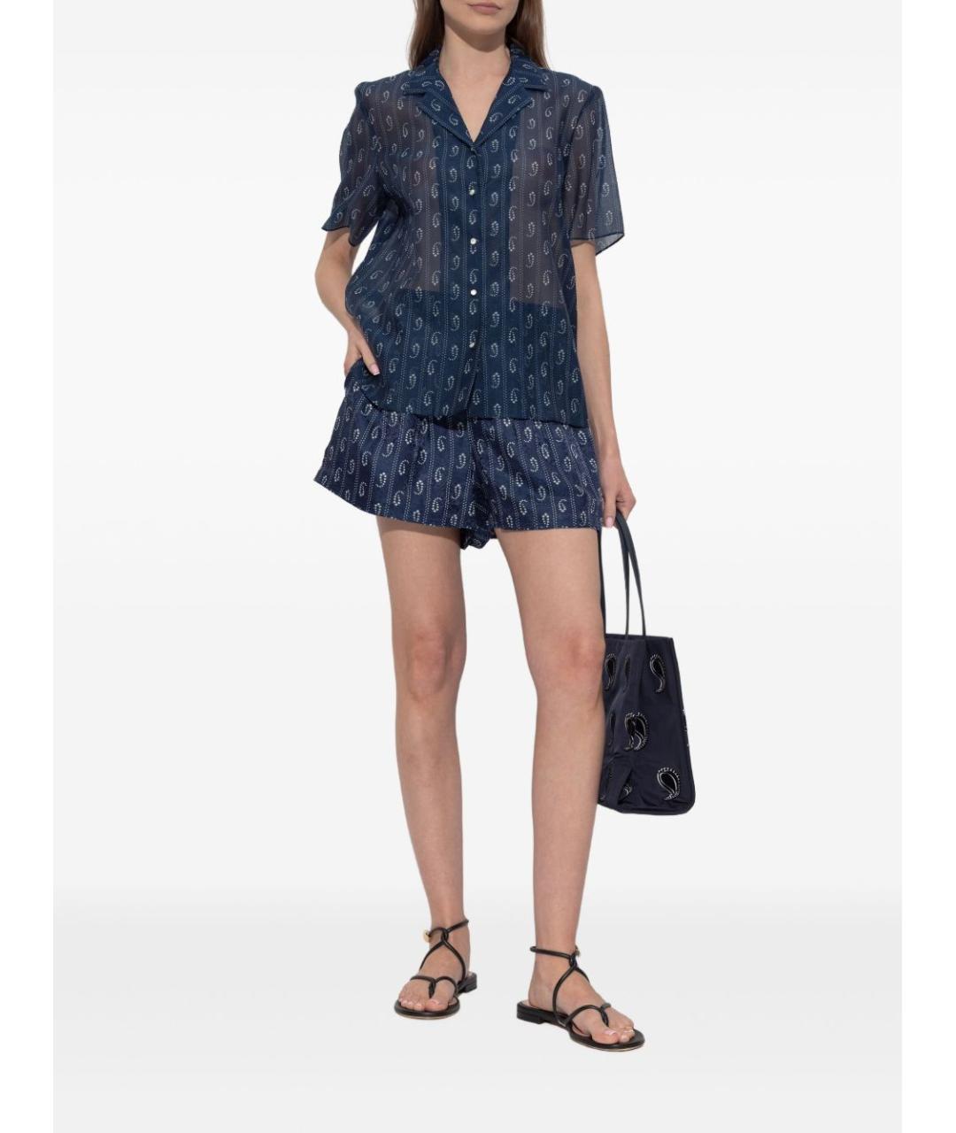 TORY BURCH Синяя хлопковая рубашка, фото 2