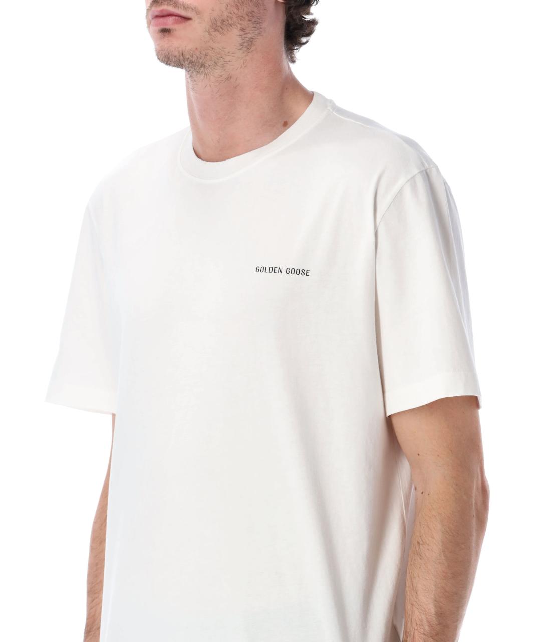 GOLDEN GOOSE DELUXE BRAND Белая хлопковая футболка, фото 4