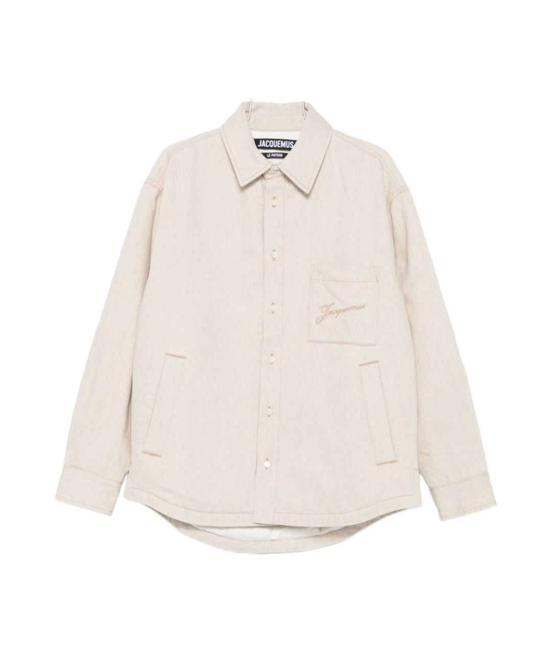 JACQUEMUS Бежевая хлопковая кэжуал рубашка, фото 1