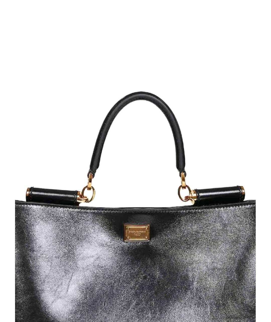 DOLCE&GABBANA Черная кожаная сумка через плечо, фото 3