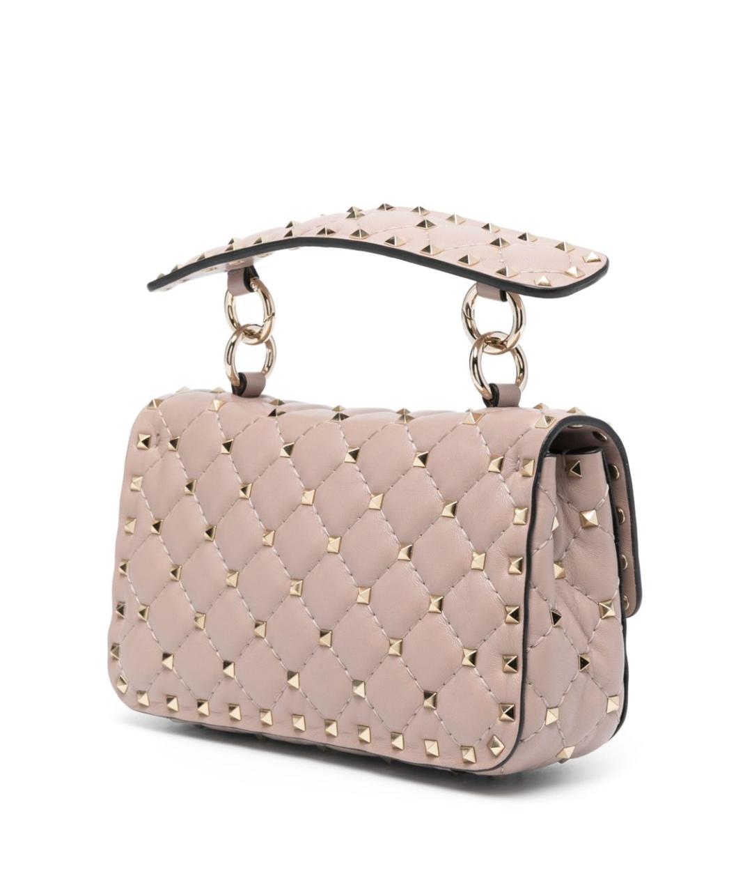 VALENTINO Розовая кожаная сумка с короткими ручками, фото 5