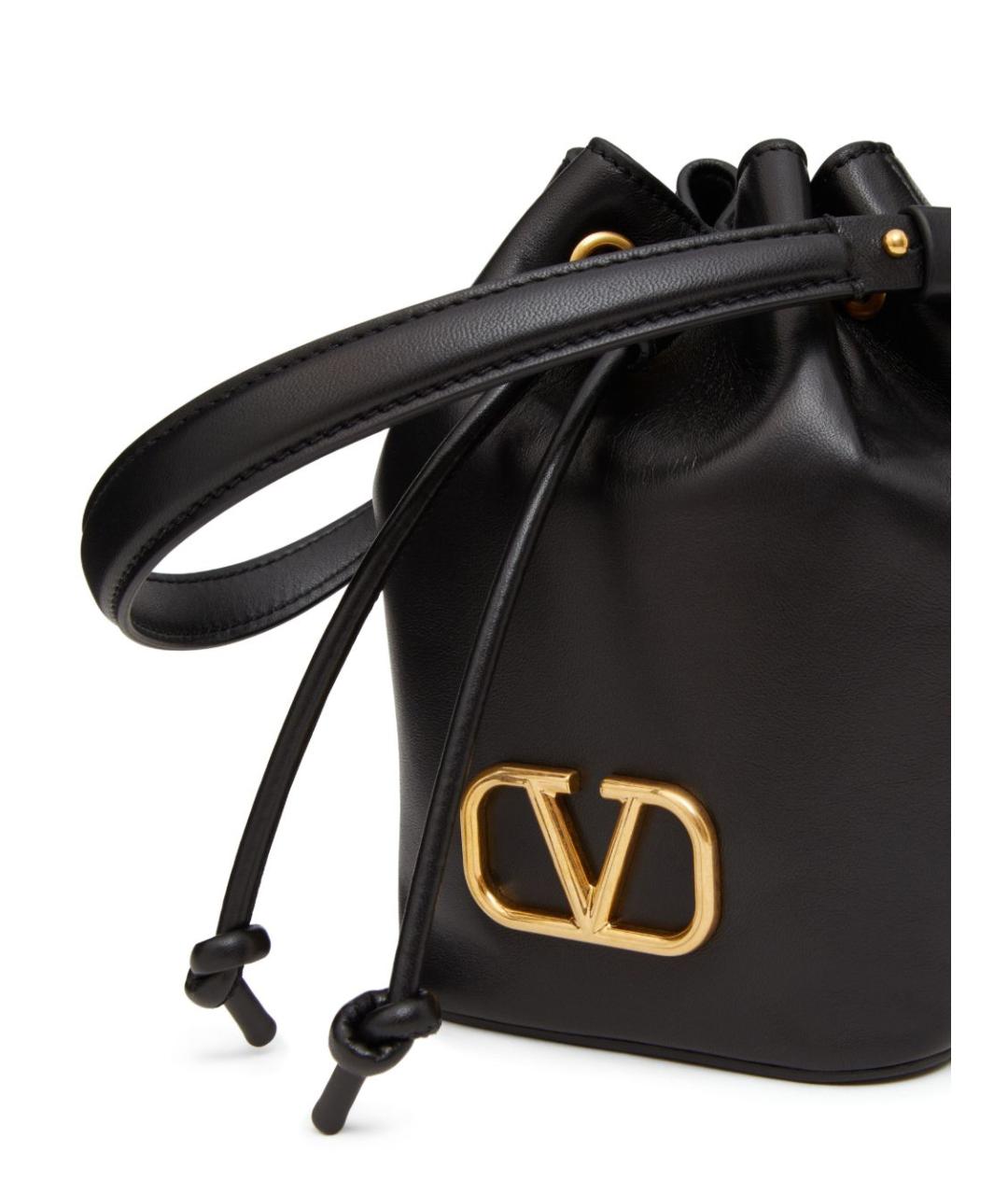 VALENTINO Черная кожаная сумка с короткими ручками, фото 2