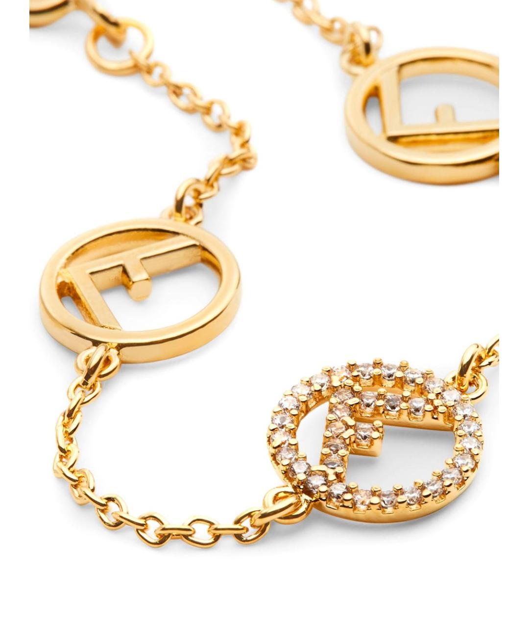 FENDI Золотой металлический браслет, фото 2