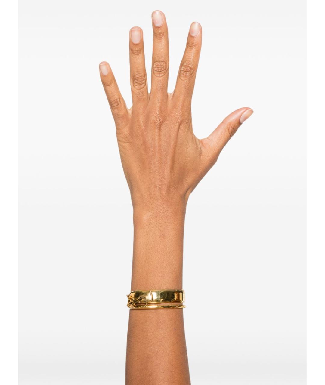 SAINT LAURENT Золотой металлический браслет, фото 3