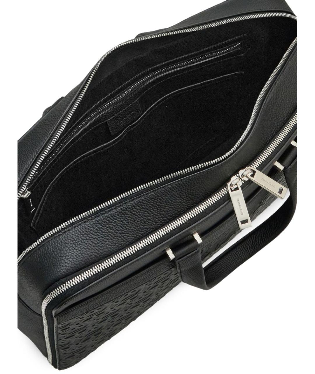 FERRAGAMO Черная кожаная сумка на плечо, фото 2