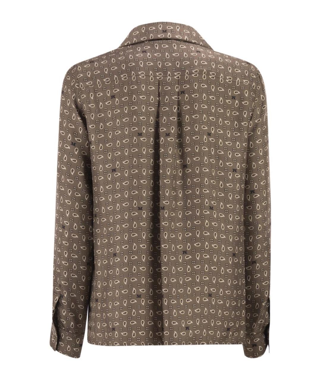 MAX MARA Коричневая шелковая рубашка, фото 2