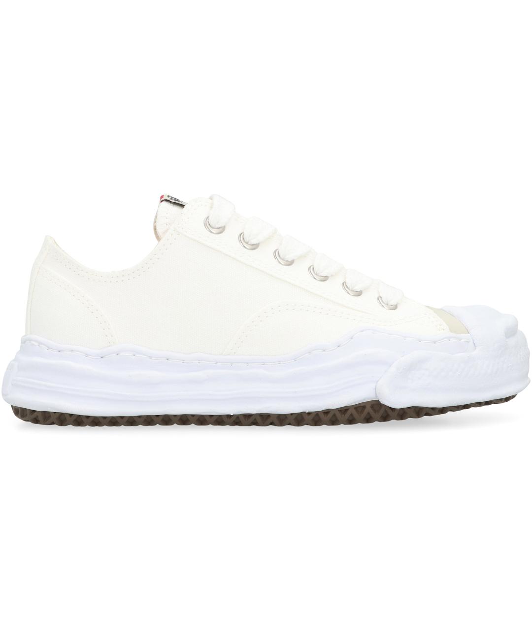 MAISON MIHARA YASUHIRO Белые текстильные низкие кроссовки / кеды, фото 2