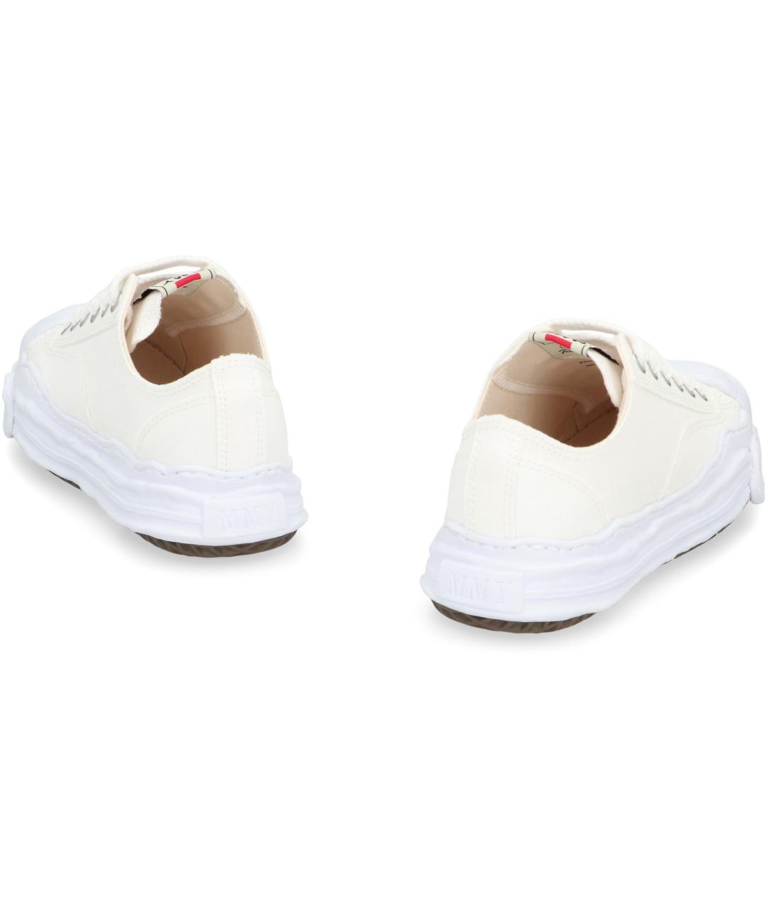 MAISON MIHARA YASUHIRO Белые текстильные низкие кроссовки / кеды, фото 4