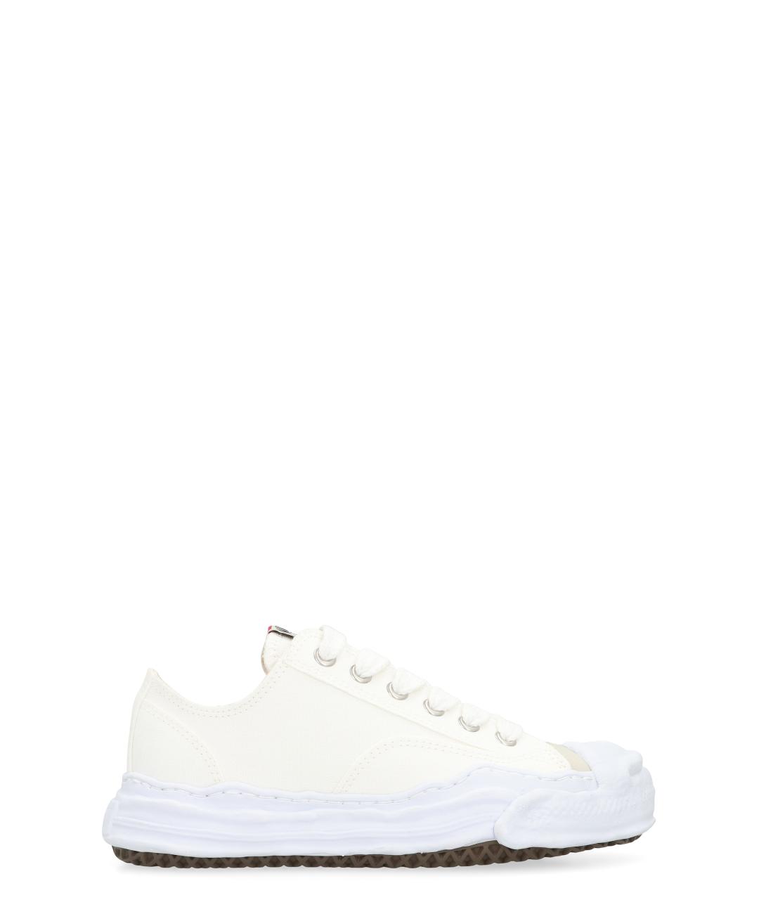 MAISON MIHARA YASUHIRO Белые текстильные низкие кроссовки / кеды, фото 1