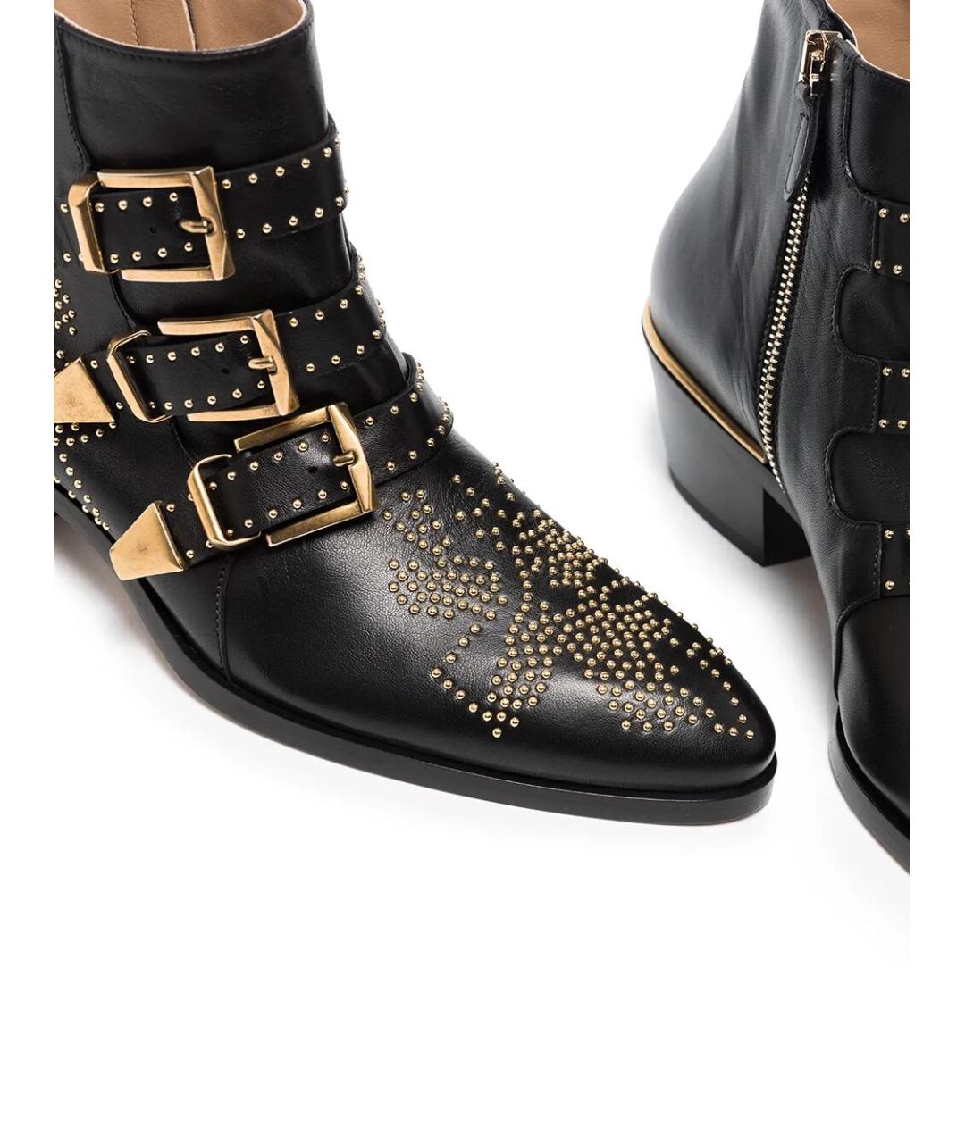 CHLOE Черные кожаные ботинки, фото 4