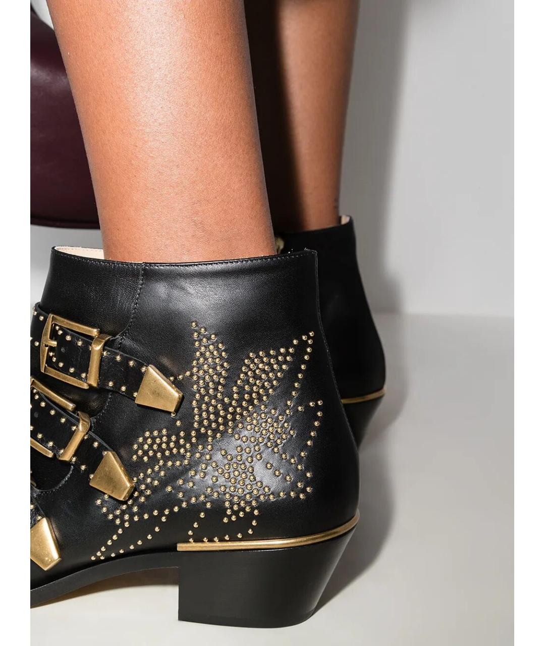 CHLOE Черные кожаные ботинки, фото 5