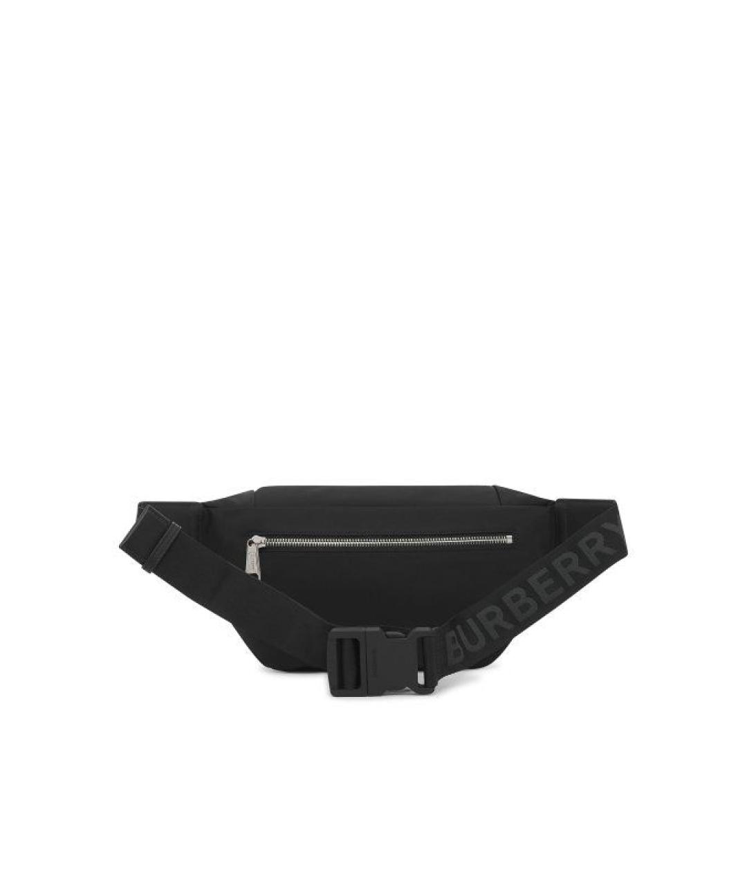 BURBERRY Черная тканевая поясная сумка, фото 4