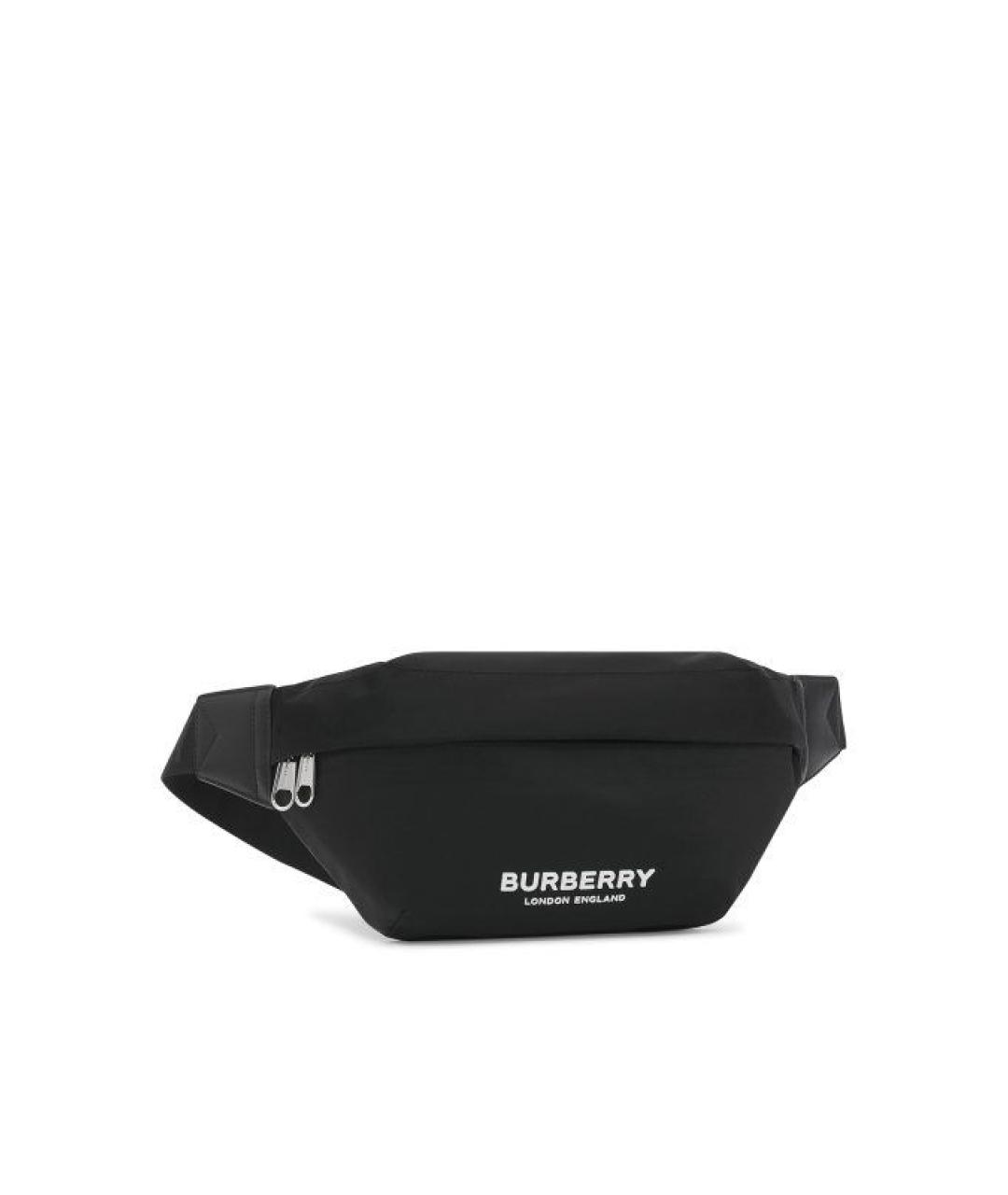 BURBERRY Черная тканевая поясная сумка, фото 3