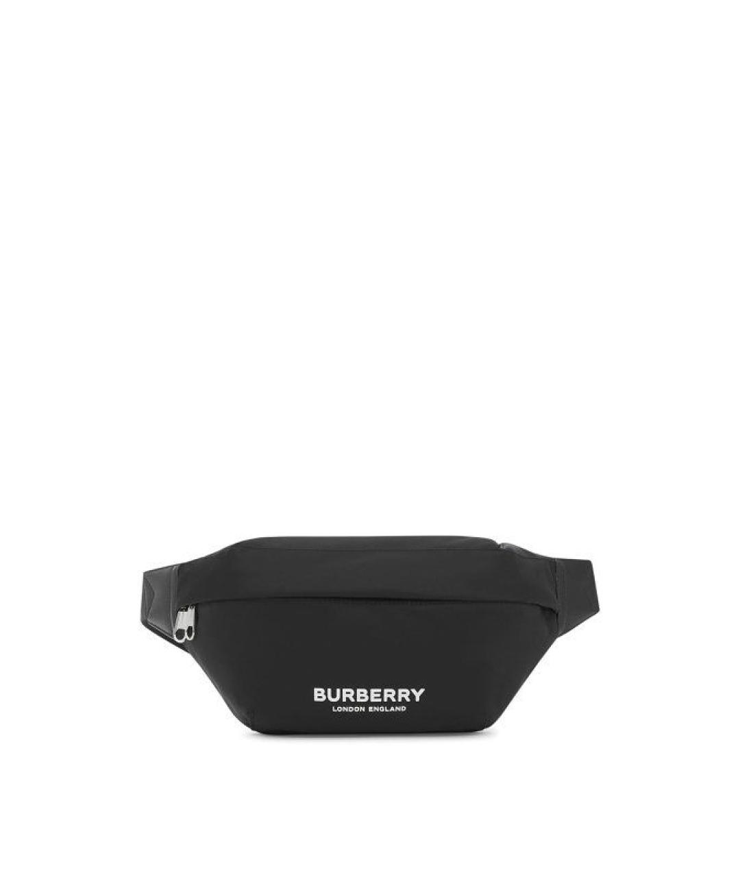 BURBERRY Черная тканевая поясная сумка, фото 1