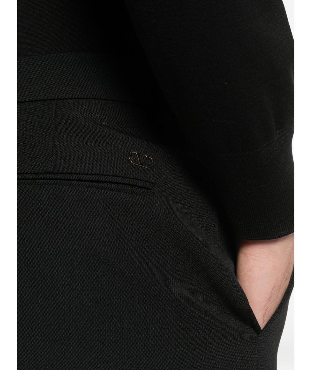 VALENTINO Черные шерстяные повседневные брюки, фото 2