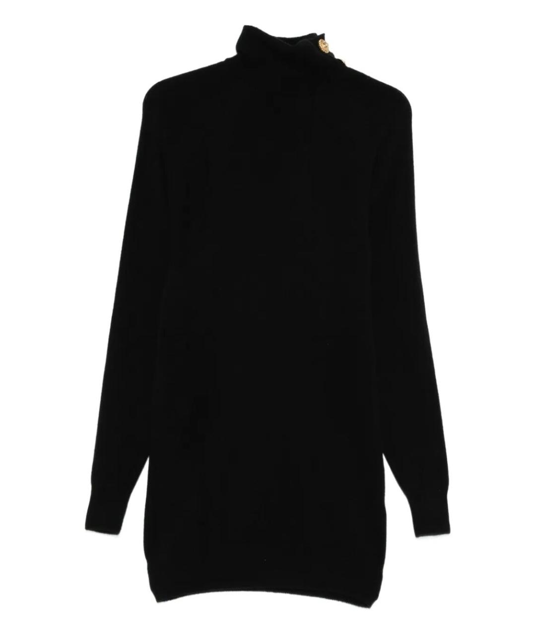 BALMAIN Черное кашемировое повседневное платье, фото 1