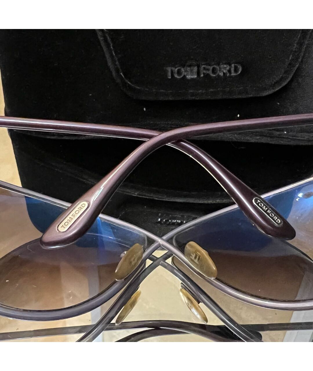 TOM FORD Фиолетовые металлические солнцезащитные очки, фото 3