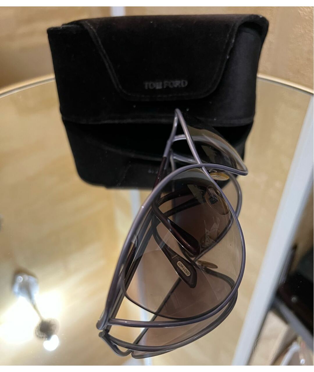 TOM FORD Фиолетовые металлические солнцезащитные очки, фото 2