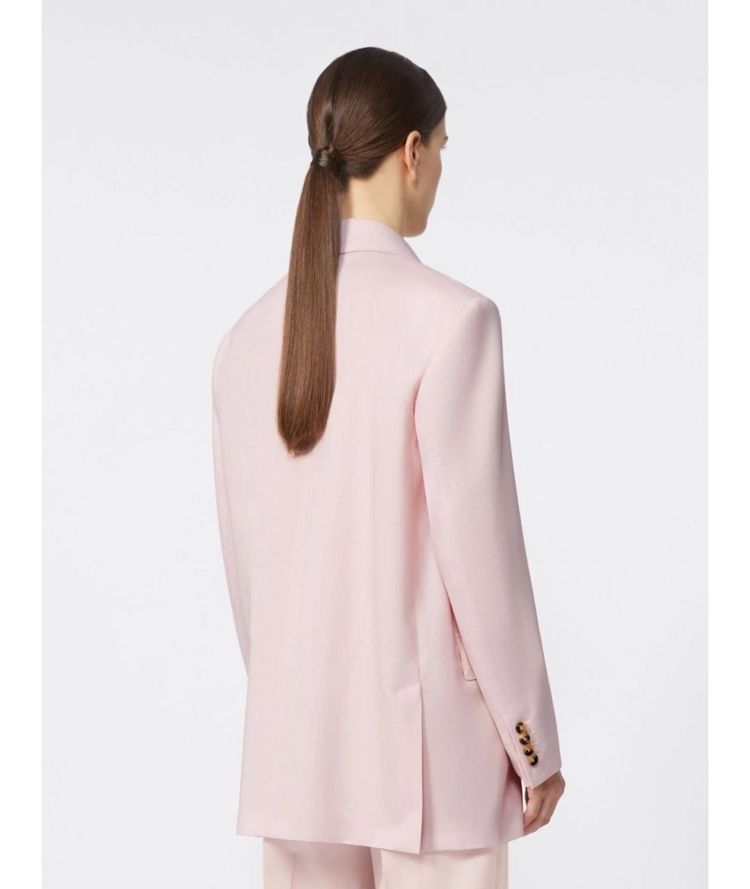 MAX MARA Розовый шерстяной жакет/пиджак, фото 4