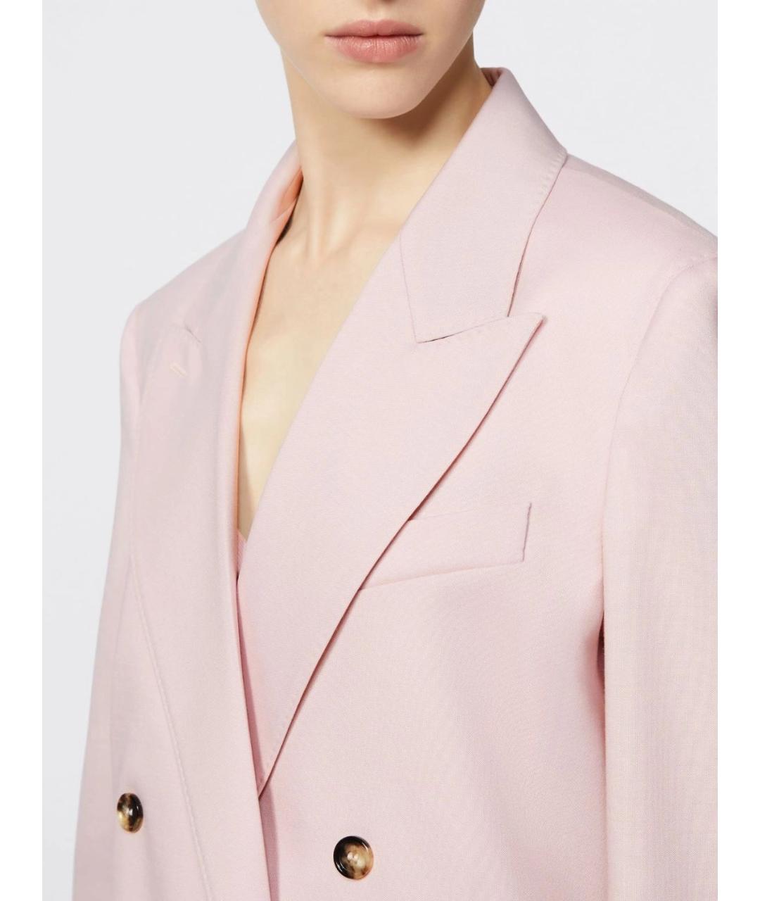 MAX MARA Розовый шерстяной жакет/пиджак, фото 5