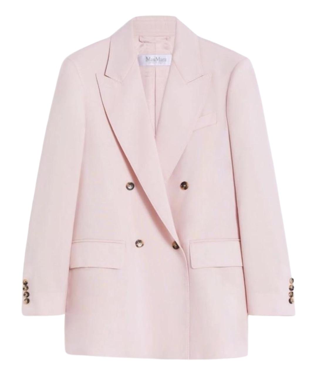 MAX MARA Розовый шерстяной жакет/пиджак, фото 1