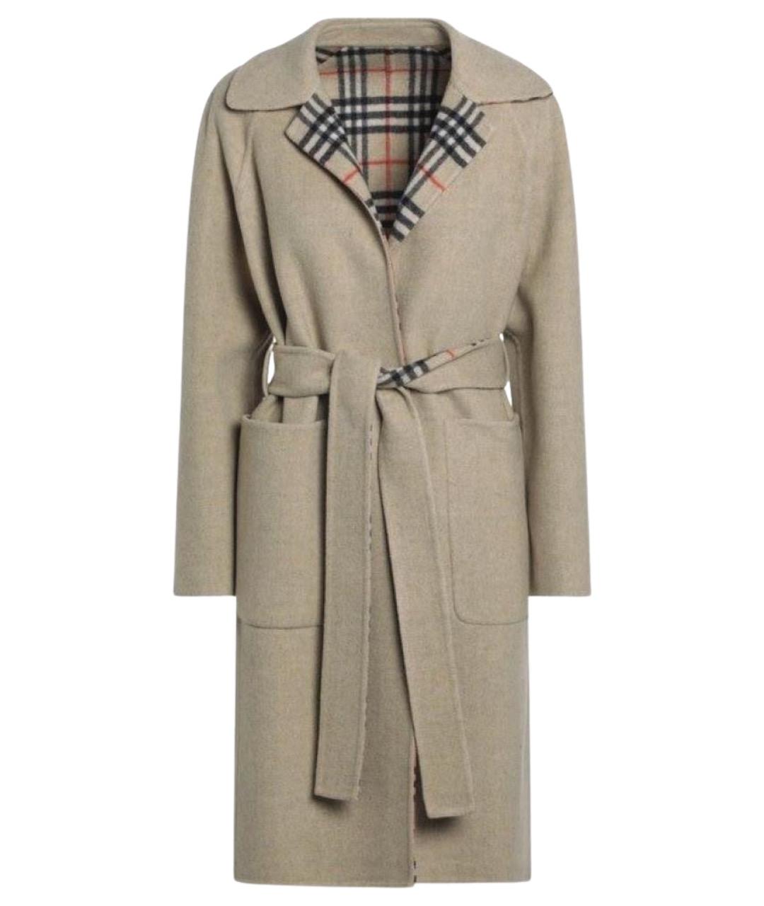 BURBERRY Бежевое шерстяное пальто, фото 1