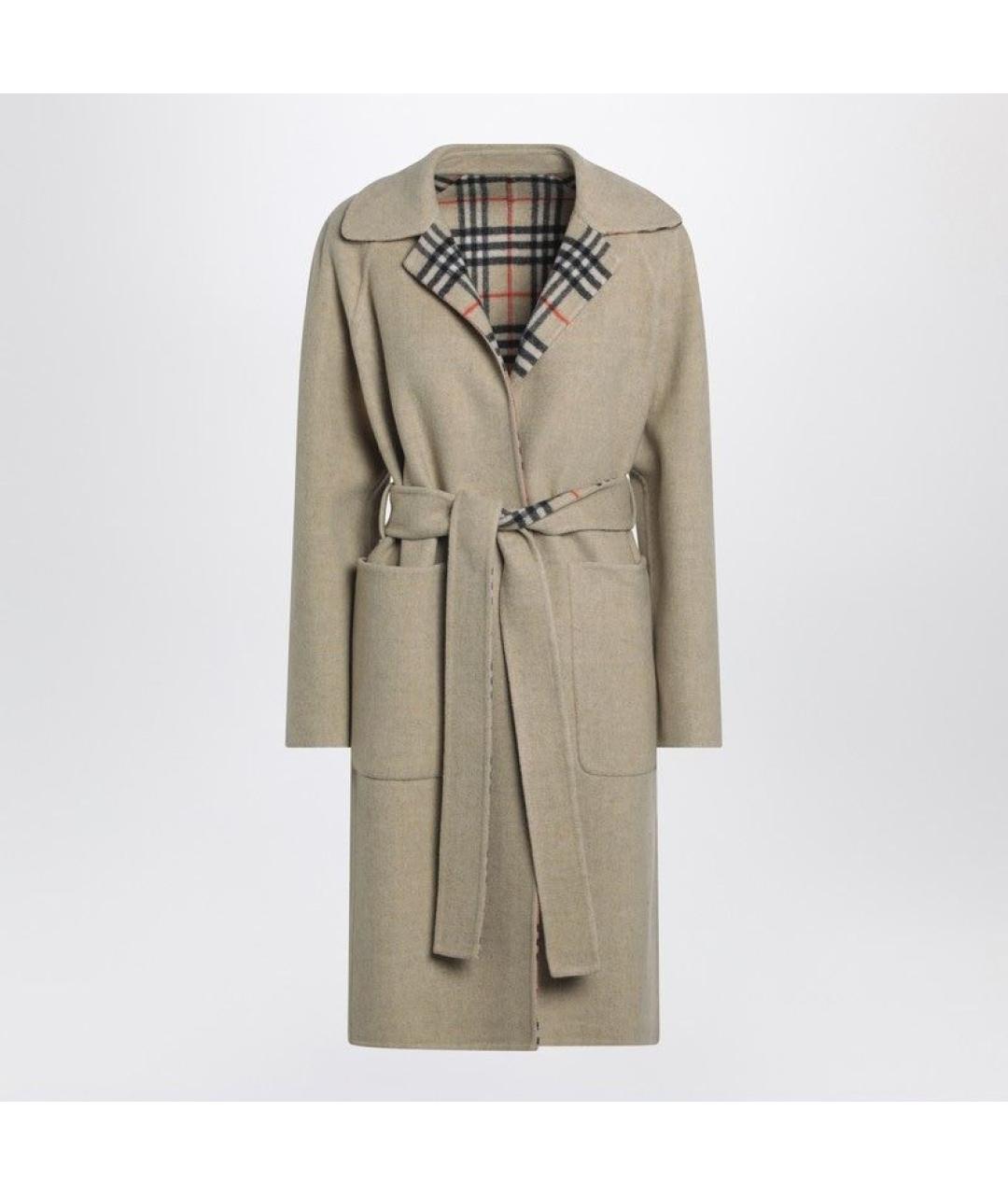 BURBERRY Бежевое шерстяное пальто, фото 3