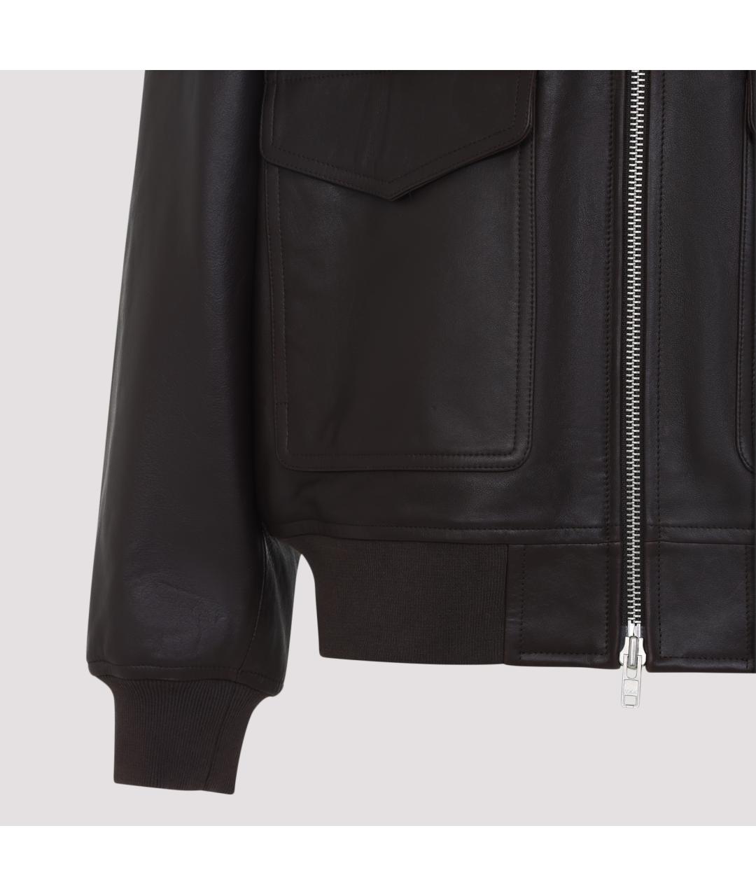 THE FRANKIE SHOP Коричневая кожаная куртка, фото 3