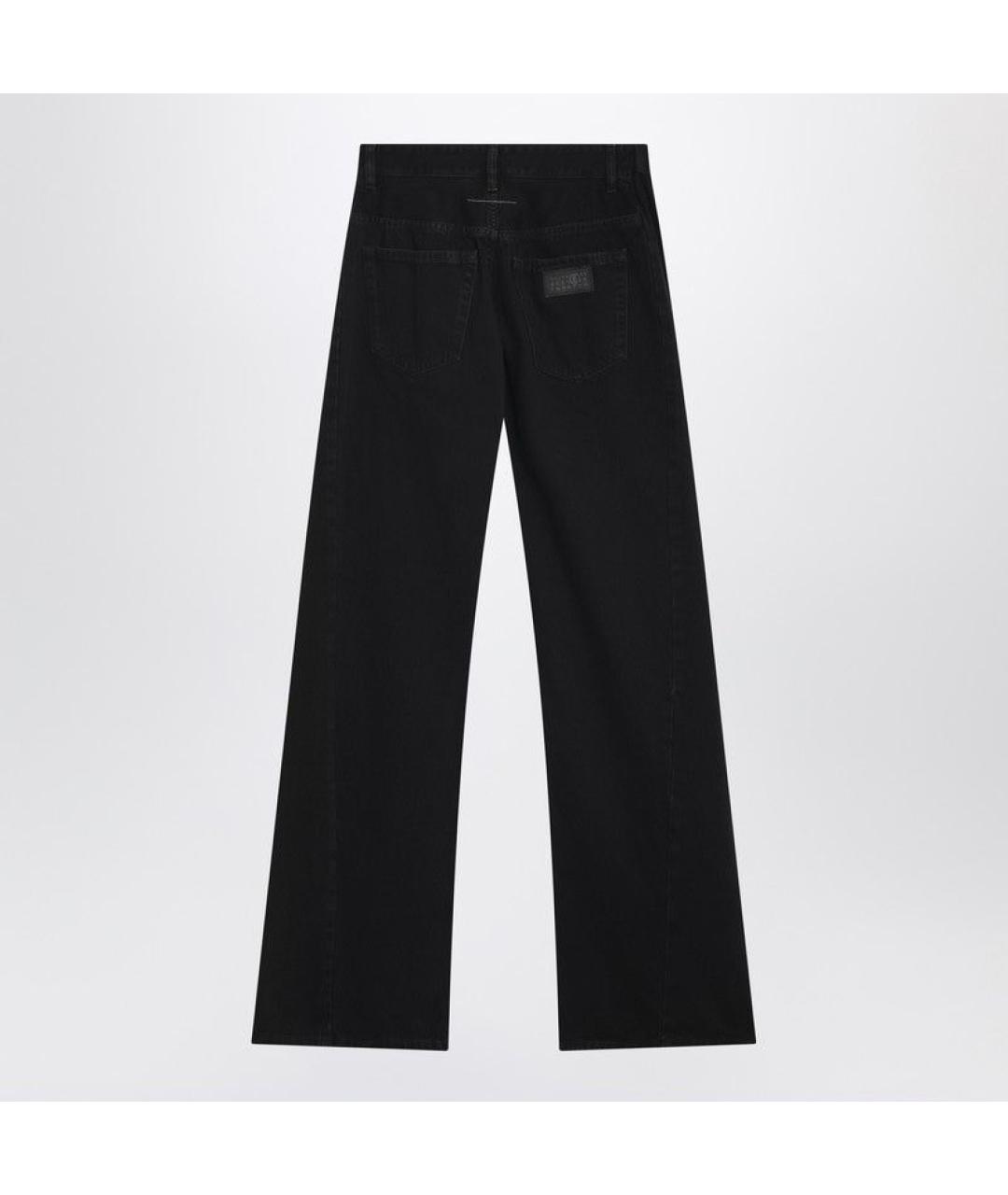 MM6 MAISON MARGIELA Черные хлопковые прямые джинсы, фото 2