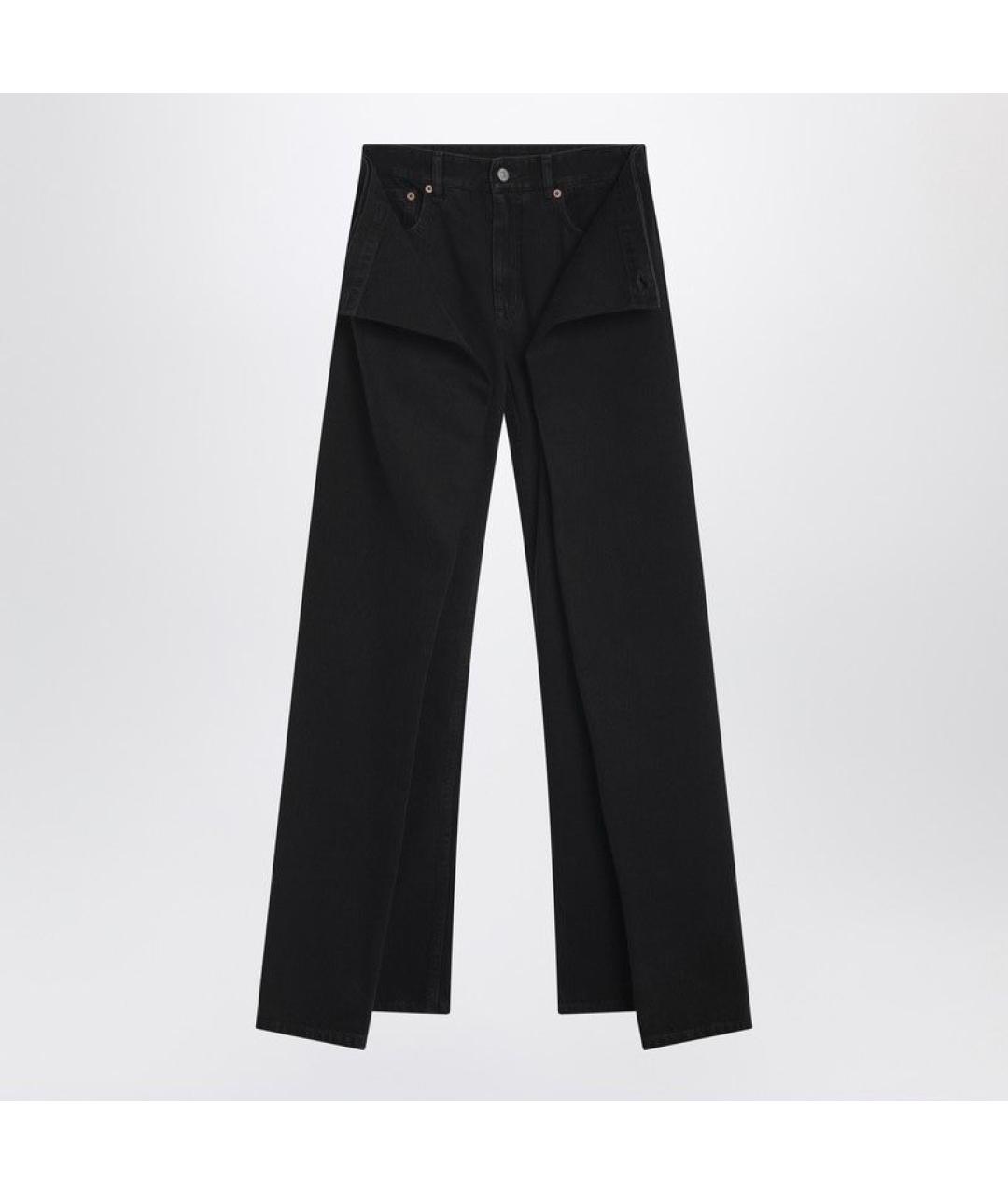 MM6 MAISON MARGIELA Черные хлопковые прямые джинсы, фото 3