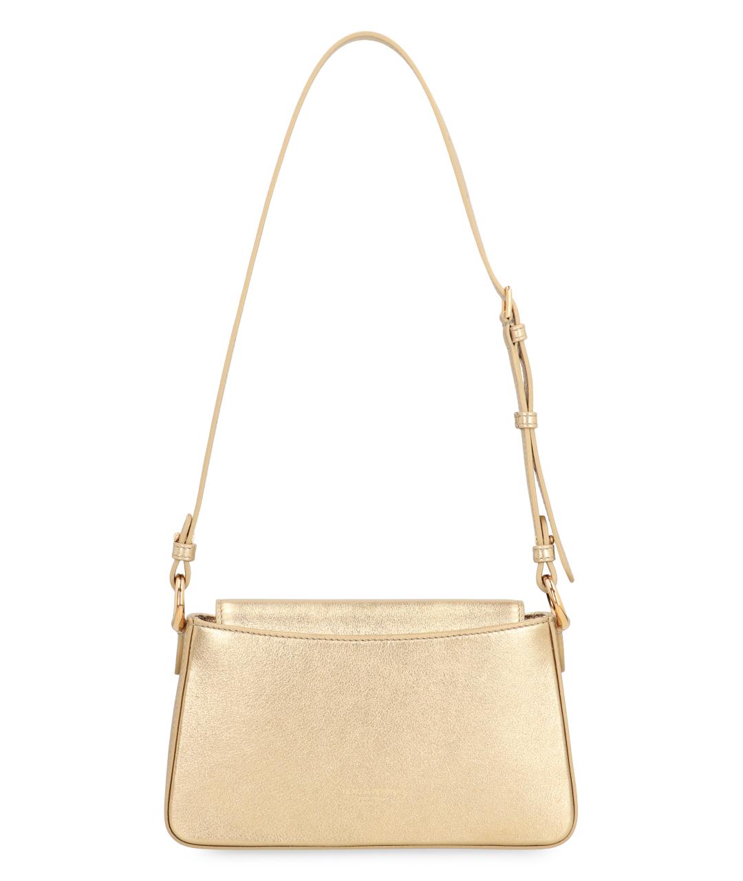 DOLCE&GABBANA Золотая кожаная сумка через плечо, фото 4