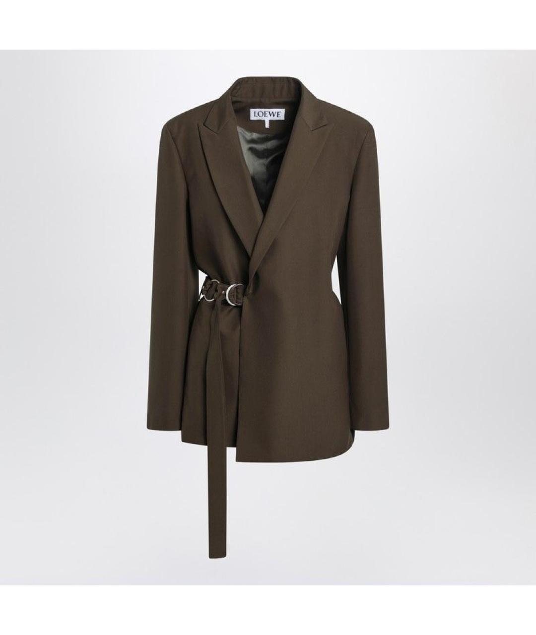 LOEWE Зеленый шерстяной жакет/пиджак, фото 3