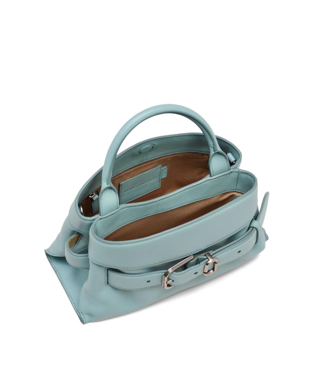 MARC JACOBS Голубая кожаная сумка с короткими ручками, фото 4