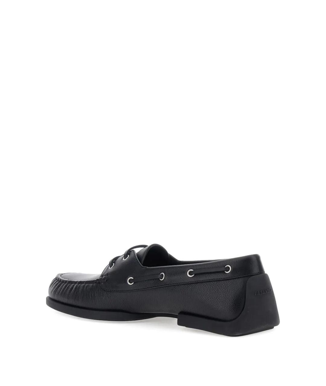 JIL SANDER Черные кожаные лоферы, фото 2