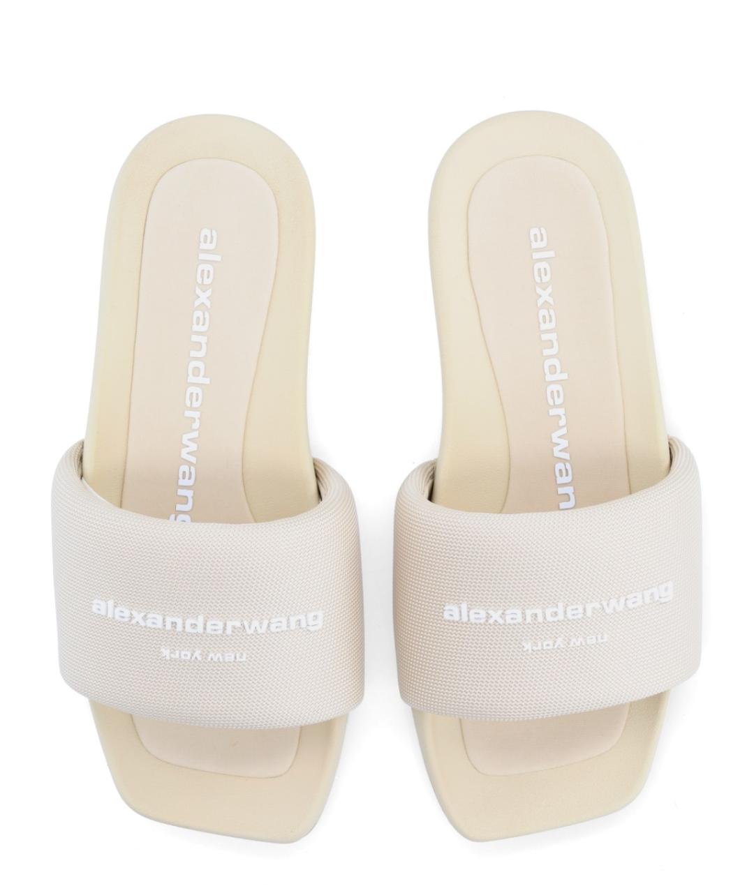 ALEXANDER WANG Розовые текстильные шлепанцы, фото 5