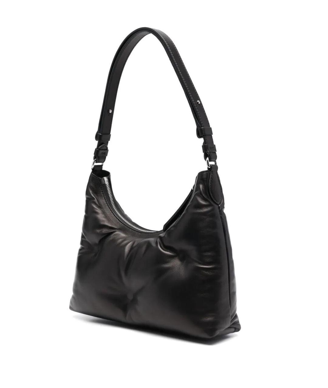 MAISON MARGIELA Черная кожаная сумка с короткими ручками, фото 2