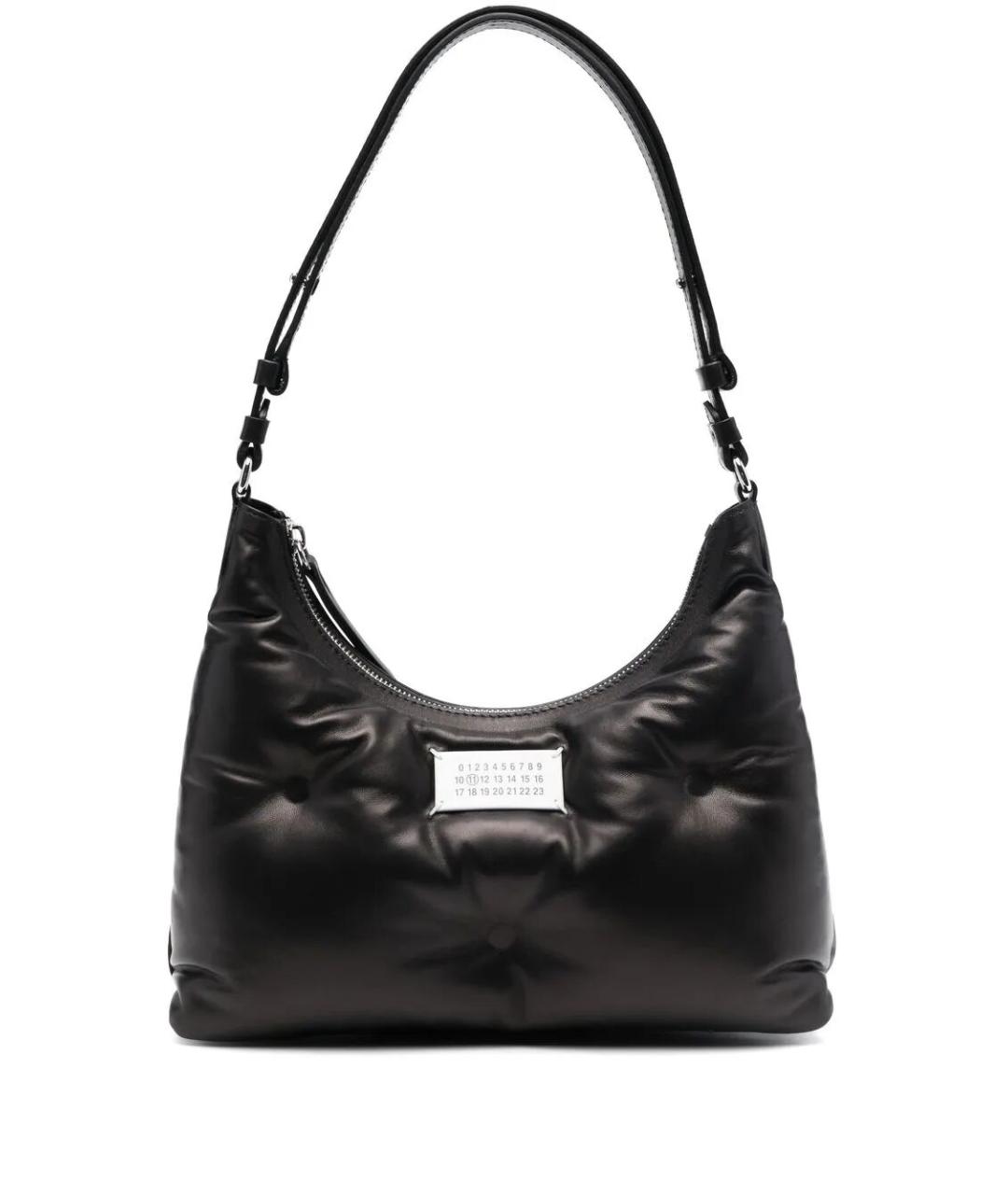 MAISON MARGIELA Черная кожаная сумка с короткими ручками, фото 1