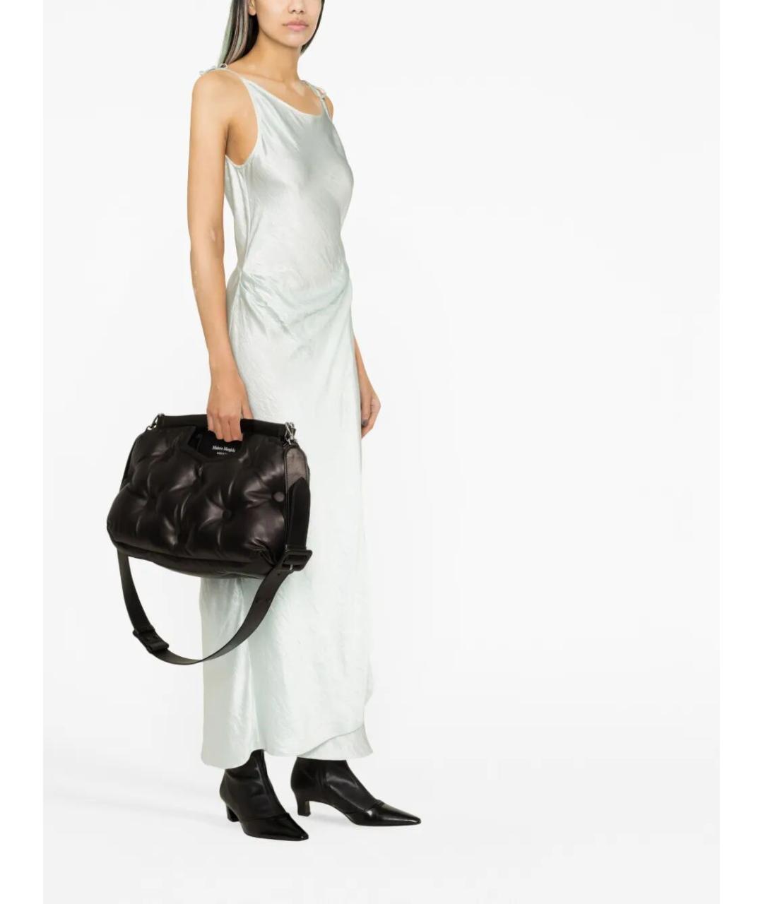 MAISON MARGIELA Черная кожаная сумка с короткими ручками, фото 5