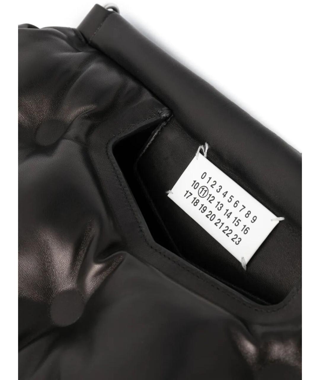 MAISON MARGIELA Черная кожаная сумка с короткими ручками, фото 2