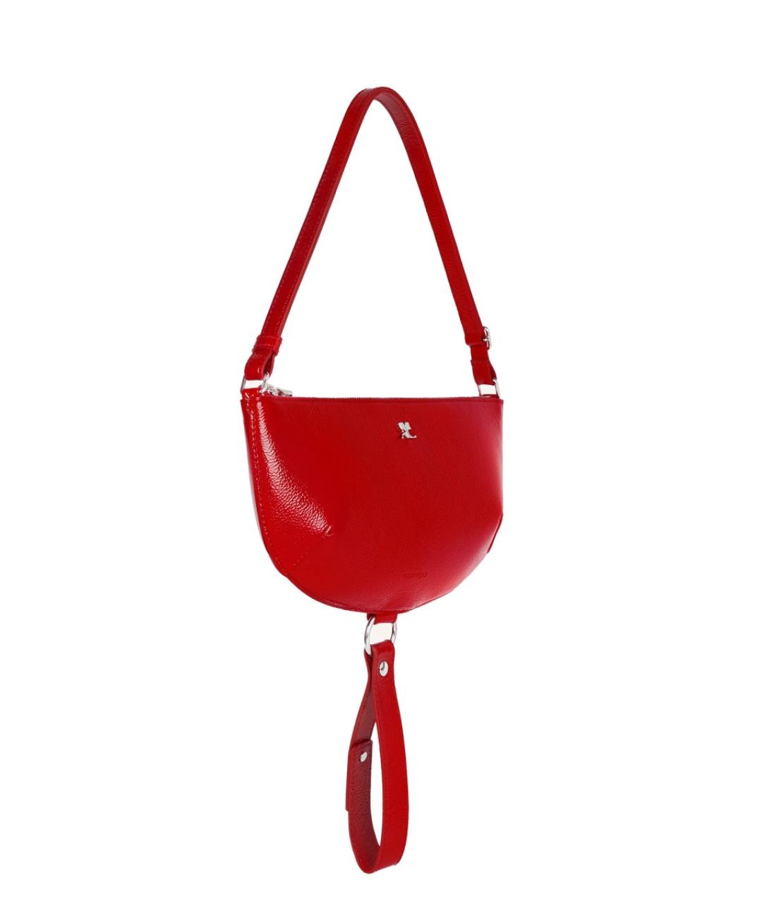 COURREGES Красная кожаная сумка с короткими ручками, фото 3