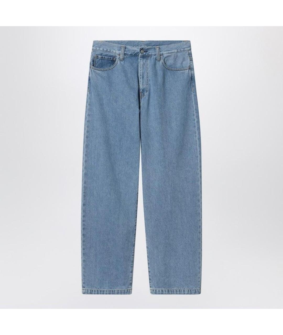 CARHARTT WIP Голубые хлопковые прямые джинсы, фото 3