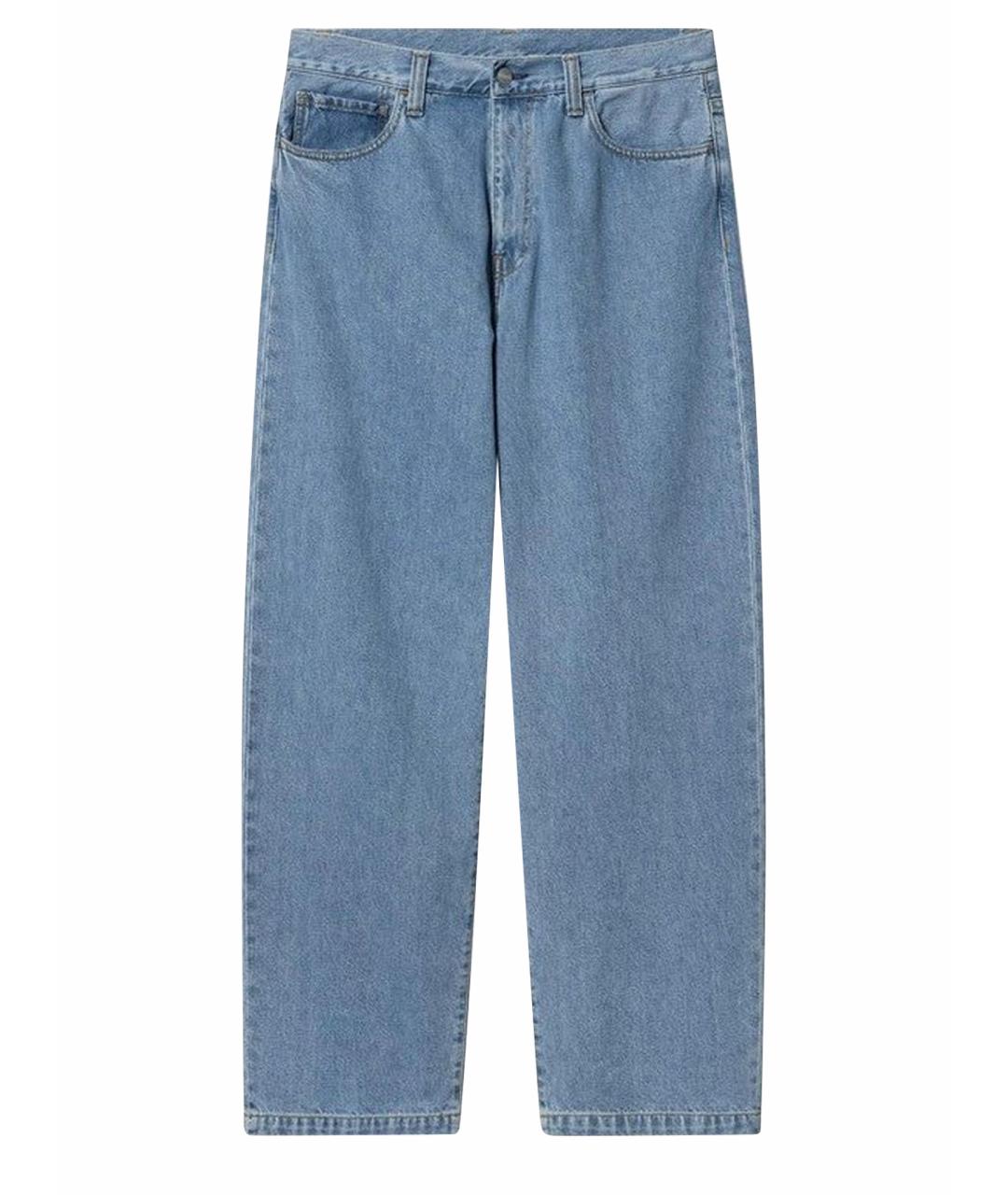 CARHARTT WIP Голубые хлопковые прямые джинсы, фото 1