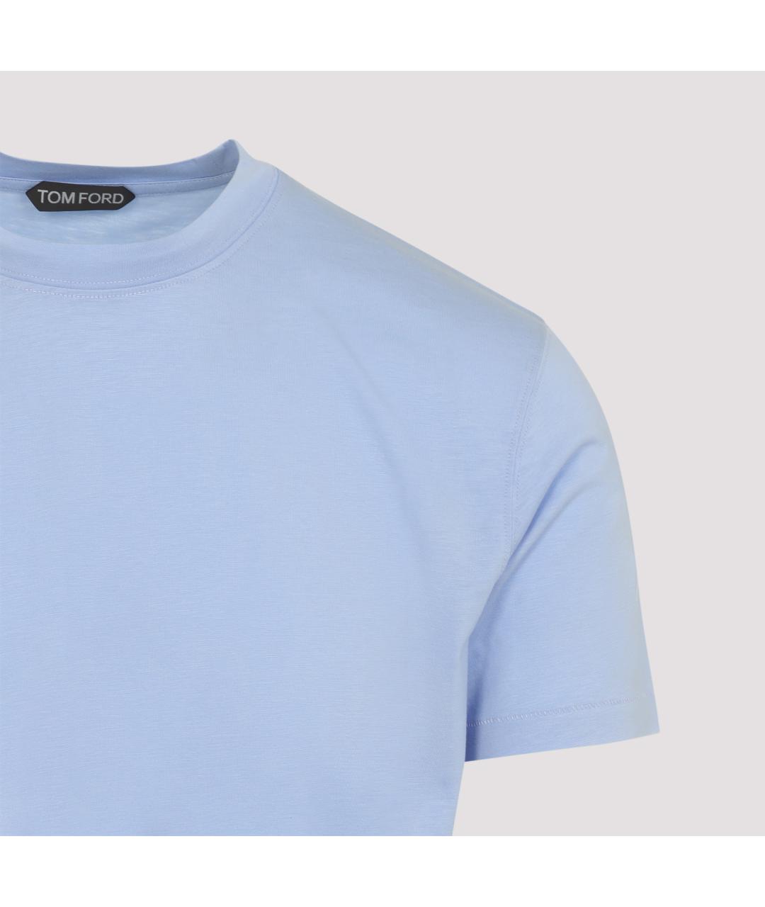 TOM FORD Голубая хлопковая футболка, фото 3